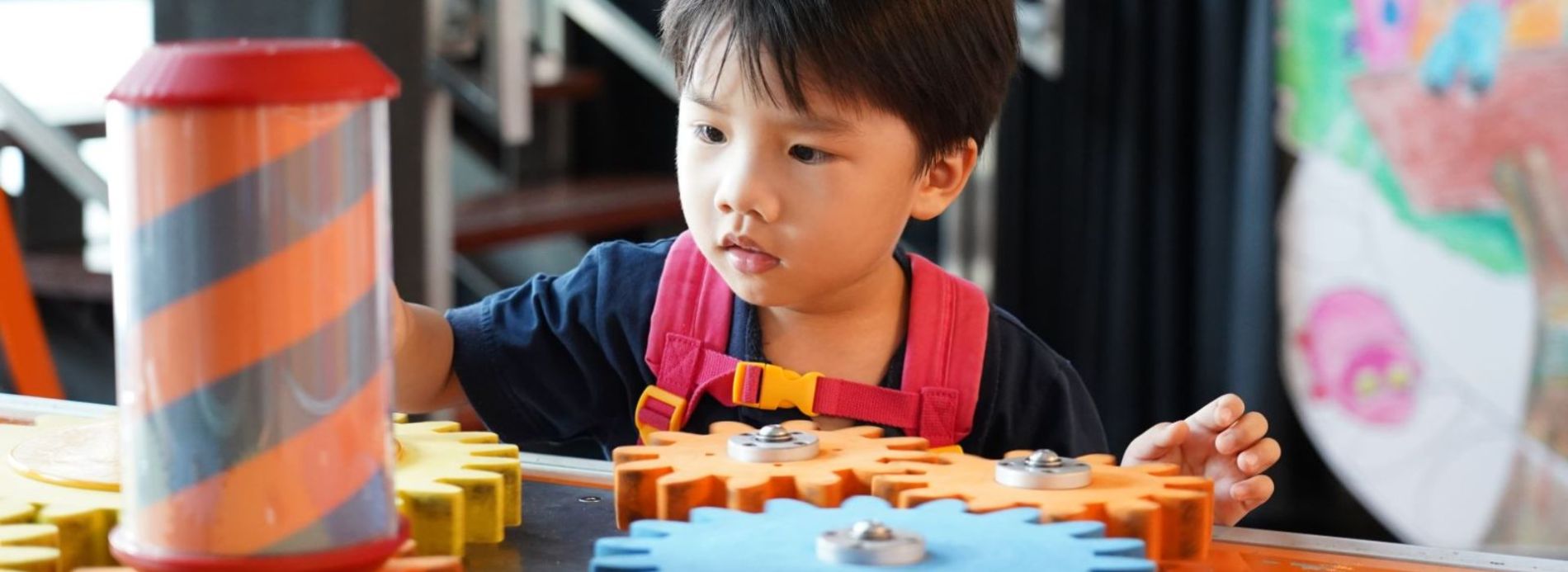 child playing with toy