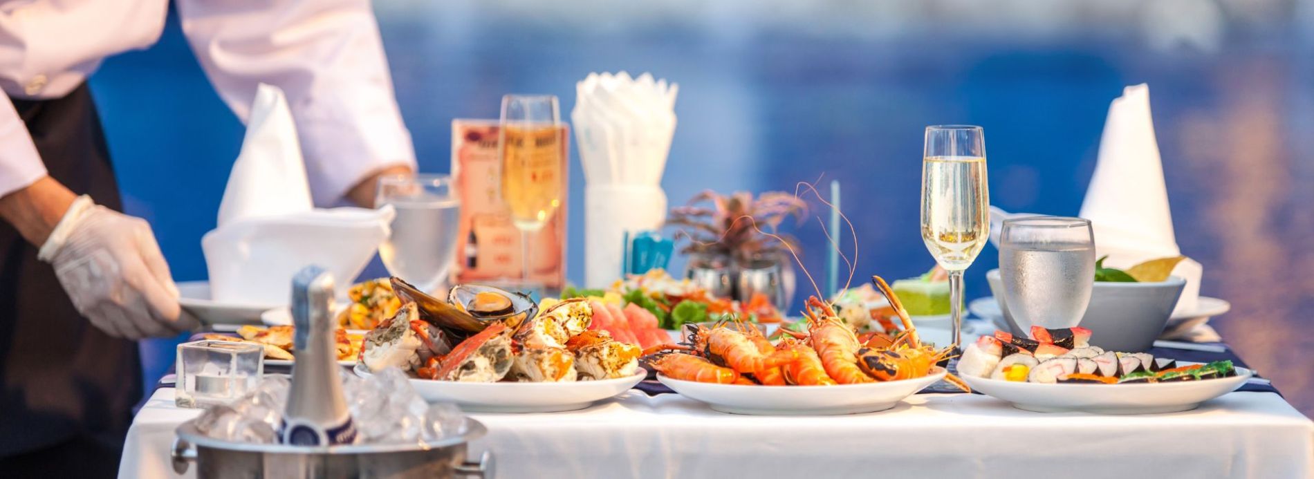 Fine dining food being served