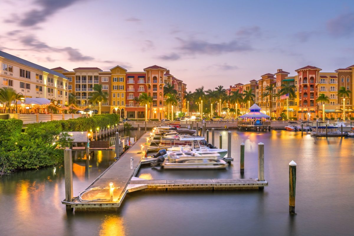 Naples Florida bay at dusk
