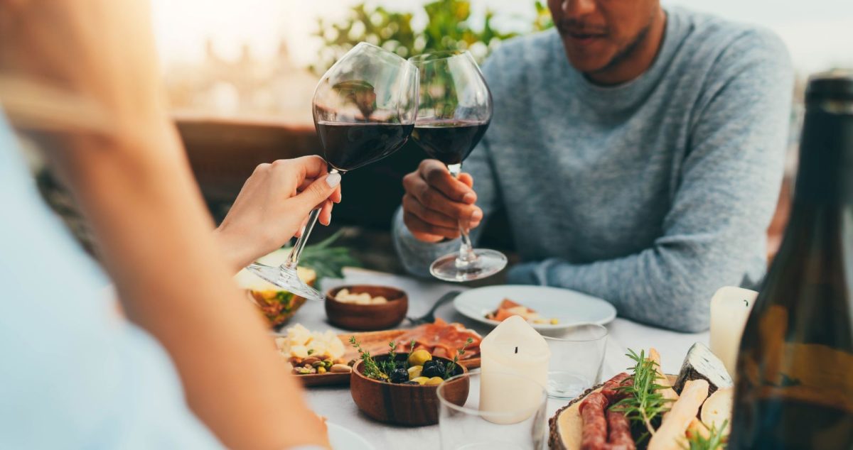 Couple eating