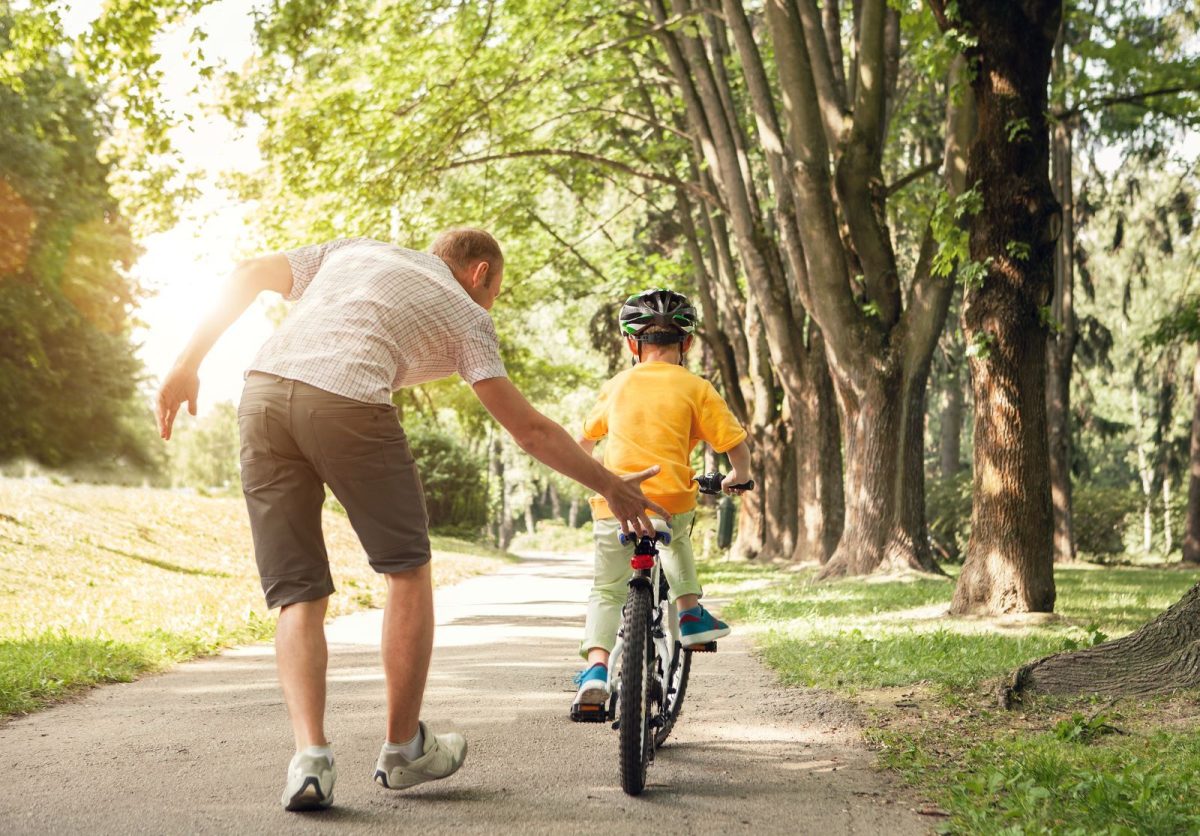 Kid riding a bike