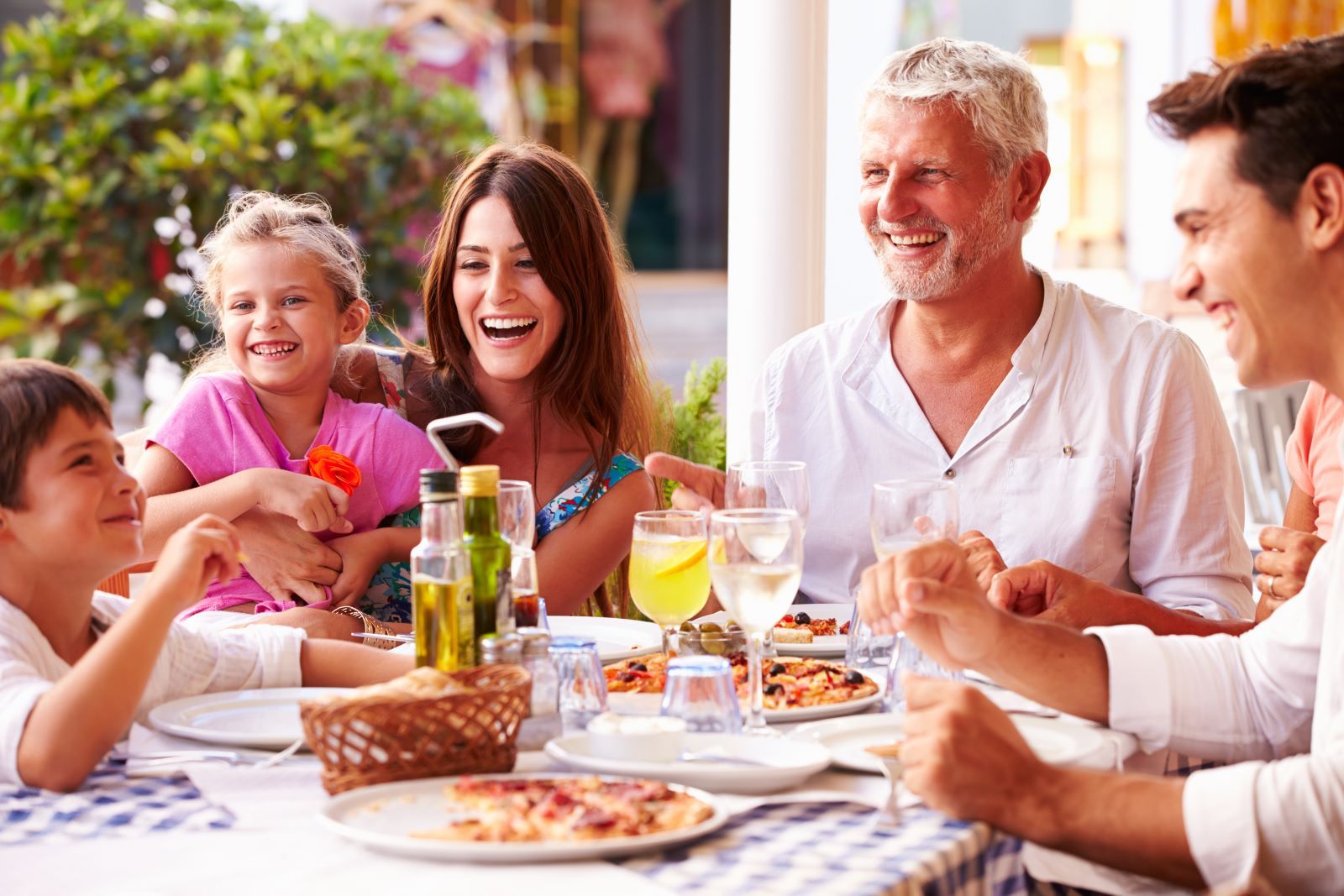 family eating dinner