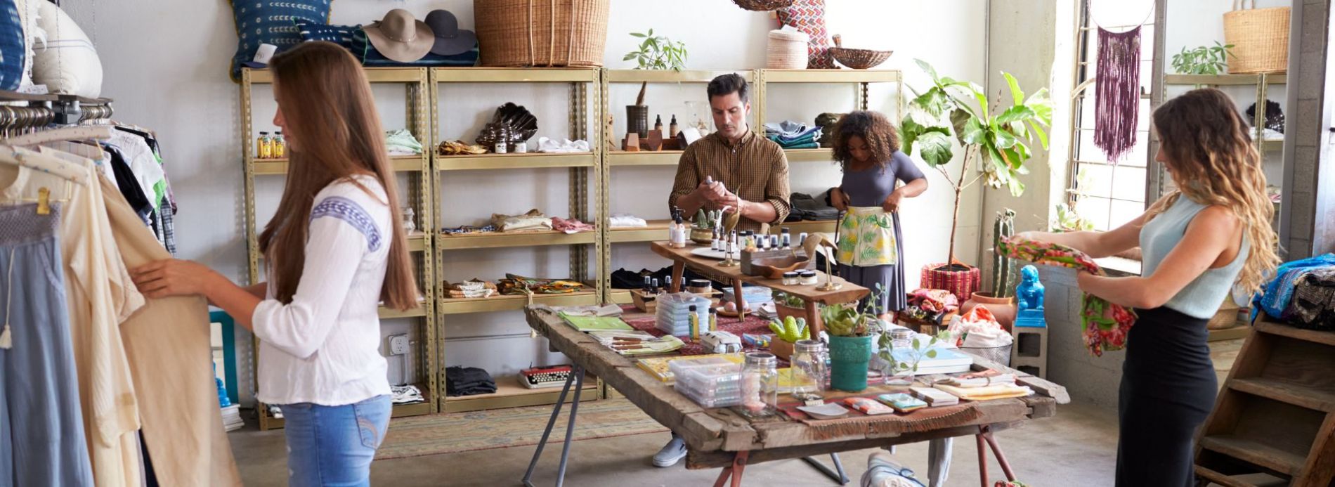 People shopping at a boutique