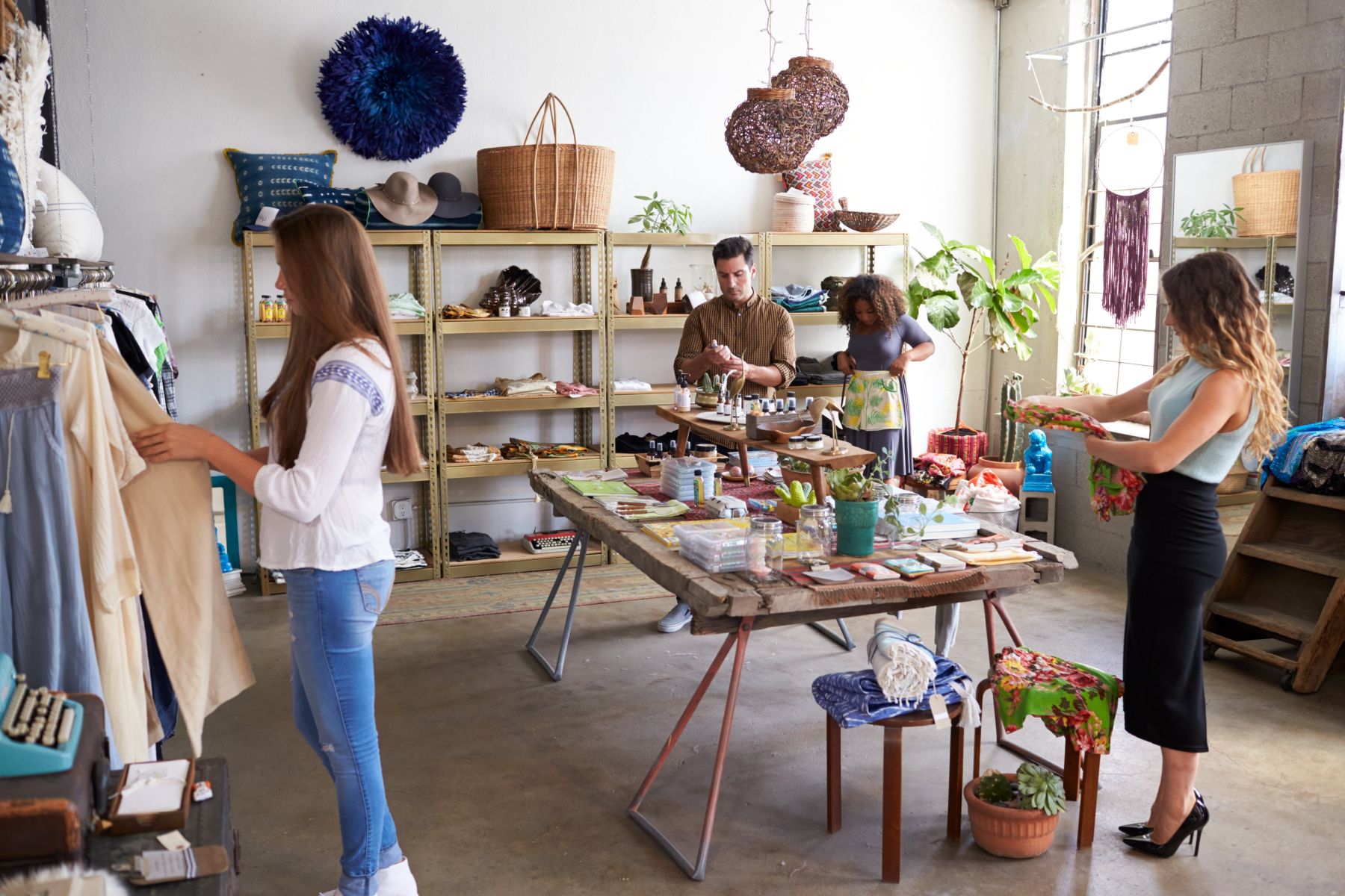 People shopping in boutique